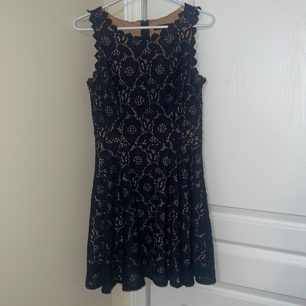 Lace navy dress